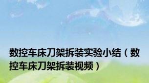数控车床刀架拆装实验小结（数控车床刀架拆装视频）