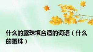 什么的露珠填合适的词语（什么的露珠）