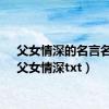 父女情深的名言名句（父女情深txt）