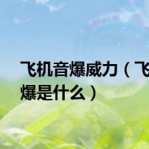 飞机音爆威力（飞机音爆是什么）