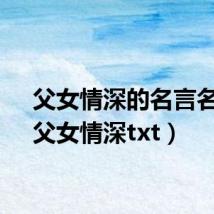 父女情深的名言名句(父女情深txt)