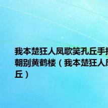 我本楚狂人凤歌笑孔丘手持绿玉杖朝别黄鹤楼(我本楚狂人凤歌笑孔丘)
