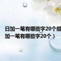 日加一笔有哪些字20个组词(日加一笔有哪些字20个)
