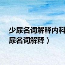少尿名词解释内科(少尿名词解释)