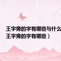 王字旁的字有哪些与什么有关(王字旁的字有哪些)