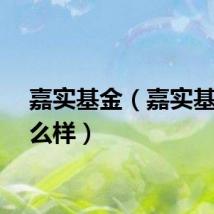 嘉实基金（嘉实基金怎么样）