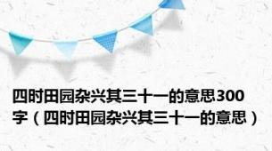 四时田园杂兴其三十一的意思300字（四时田园杂兴其三十一的意思）