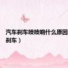 汽车刹车吱吱响什么原因（汽车刹车）
