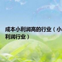 成本小利润高的行业（小成本高利润行业）