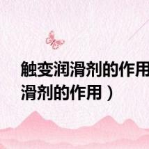 触变润滑剂的作用（润滑剂的作用）