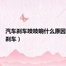 汽车刹车吱吱响什么原因（汽车刹车）