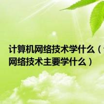 计算机网络技术学什么(计算机网络技术主要学什么)