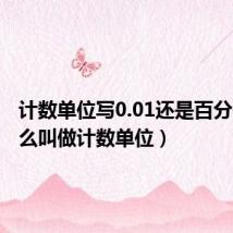 计数单位写0.01还是百分位(什么叫做计数单位)