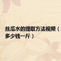 丝瓜水的提取方法视频（丝瓜水多少钱一斤）