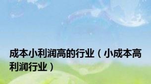 成本小利润高的行业（小成本高利润行业）