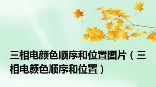 三相电颜色顺序和位置图片（三相电颜色顺序和位置）