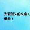 为爱低头的文案（为爱低头）
