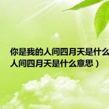你是我的人间四月天是什么意思（人间四月天是什么意思）