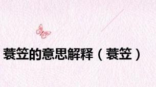 蓑笠的意思解释（蓑笠）