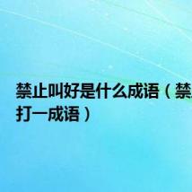 禁止叫好是什么成语(禁止叫好打一成语)