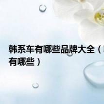 韩系车有哪些品牌大全(韩系车有哪些)