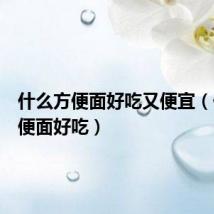 什么方便面好吃又便宜（什么方便面好吃）