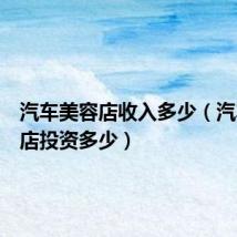 汽车美容店收入多少(汽车美容店投资多少)