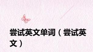 尝试英文单词（尝试英文）