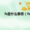 fs是什么意思（fs）