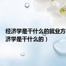 经济学是干什么的就业方向（经济学是干什么的）