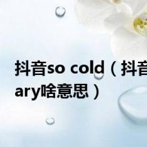 抖音so cold(抖音solitary啥意思)