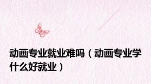 动画专业就业难吗（动画专业学什么好就业）