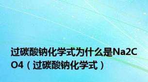 过碳酸钠化学式为什么是Na2CO4（过碳酸钠化学式）