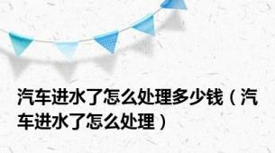 汽车进水了怎么处理多少钱（汽车进水了怎么处理）