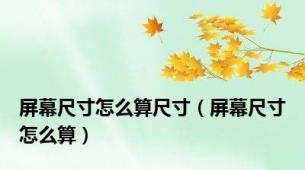 屏幕尺寸怎么算尺寸（屏幕尺寸怎么算）