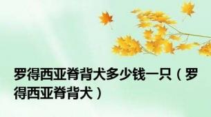 罗得西亚脊背犬多少钱一只（罗得西亚脊背犬）