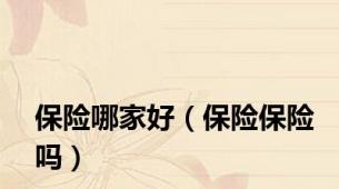 保险哪家好（保险保险吗）