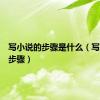 写小说的步骤是什么（写小说的步骤）
