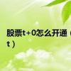 股票t+0怎么开通（股票t）