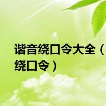 谐音绕口令大全（谐音绕口令）