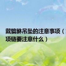戴貔貅吊坠的注意事项（戴貔貅项链要注意什么）
