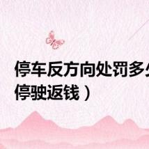 停车反方向处罚多少钱（停驶返钱）