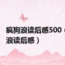 疯狗浪读后感500(疯狗浪读后感)