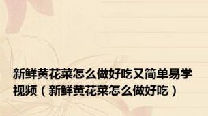 新鲜黄花菜怎么做好吃又简单易学视频（新鲜黄花菜怎么做好吃）