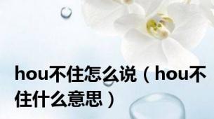 hou不住怎么说（hou不住什么意思）