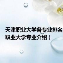 天津职业大学各专业排名（天津职业大学专业介绍）