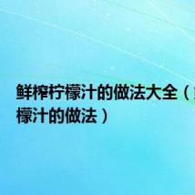鲜榨柠檬汁的做法大全（鲜榨柠檬汁的做法）