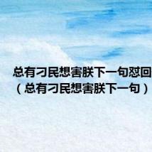 总有刁民想害朕下一句怼回去是啥（总有刁民想害朕下一句）