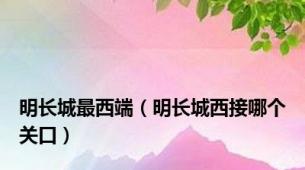 明长城最西端（明长城西接哪个关口）