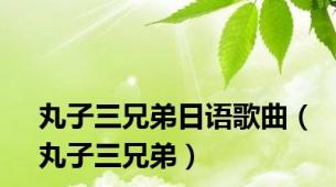 丸子三兄弟日语歌曲（丸子三兄弟）